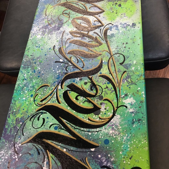 Custom one of a kind oil/spray paint on canvas - Picture 6 of 16